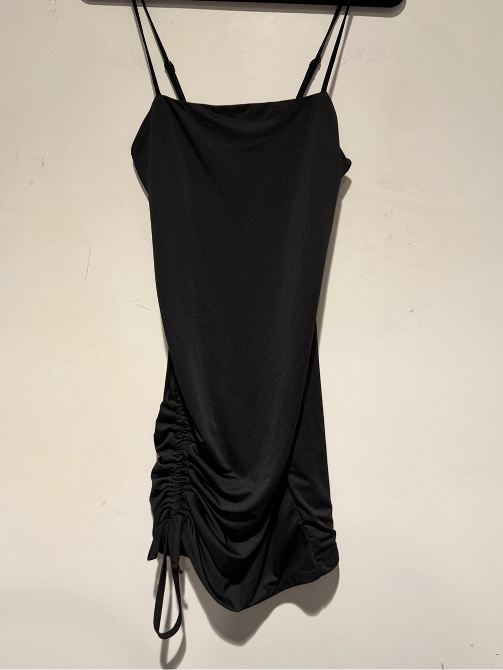 Forever 21 Black Ruched Side Mini Dress